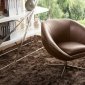 Dolly Swivel Chair in Brown Leather/Split by Beverly Hills