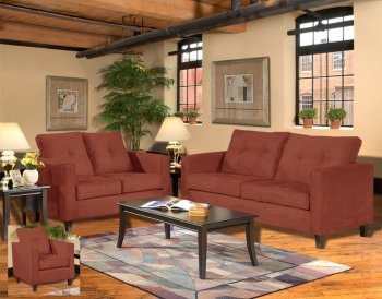 5900 Heather Sofa & Loveseat Set in Persimmon Fabric by Chelsea [CHFS-TU-5900 Heather BP]