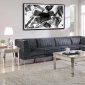 Cassandra Sectional Sofa 551371 in Grey Velvet by Coaster