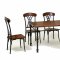 D010 Dining Set 5Pc in Walnut Top & Black Metal Base