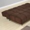 Chocolate Plush Microfiber Modern Sofa Bed w/Metal Legs