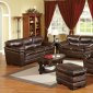 2 Pc Transitional Sofa & Loveseat Set In Dark Brown