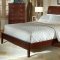 Deep Cherry Finish Contemporary Bedroom w/Low Profile Bed