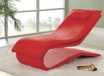 Red Leather Upholstery Modern Stylish Chaise Lounger [GFCL-A03 Red]