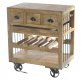 Amara 6479 Wooden Wine Cart with Shelf on Wheels by Homelegance