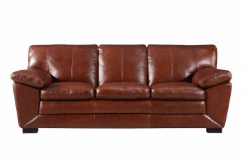 Leather Italia Maeser Sofa & Loveseat Set in Pecan w/Options [LIS-4547-MAESER-SC002]