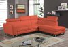 4026 Sectional Sofa in Orange Sateen Microfiber Fabric