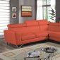 4026 Sectional Sofa in Orange Sateen Microfiber Fabric