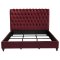 Devon Upholstered Bed 360341 in Wine Red Fabric by Coaster