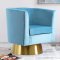 Bellagio Set of 2 Accent Chairs 581 in Aqua Velvet by Meridian