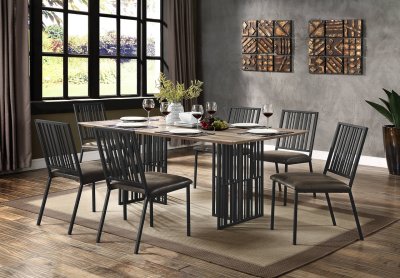 Zudora Dining Room 5Pc Set DN01757 Black & Antique Oak by Acme