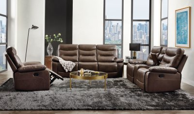 Aashi Motion Sofa 55420 in Brown Leather-Gel Match by Acme