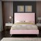 Jasmine Bed in Pink Velvet Fabric by Meridian w/Options