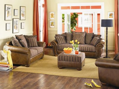 Copper Tone Chenille Traditional Living Room Sofa w/Options