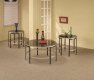 Silver Tone & Black Finish Modern 3Pc Coffee Table Set