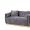 Elchanon Sofa 55670 in Gray Velvet & Gold by Acme w/Options