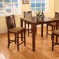 Brown Finish Modern 5Pc Counter Height Dining Set w/Square Top