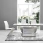 D4801DT Dining Table in White by Global w/Optional White Chairs