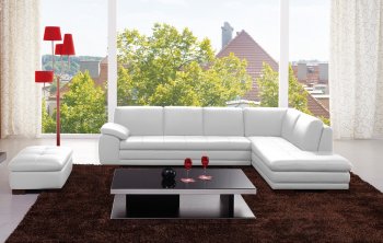 625 Sectional Sofa in White Italian Leather by J&M [JMSS-625 White]