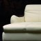 Cream Italian Leather Modern Sectional Sofa & Chair Set