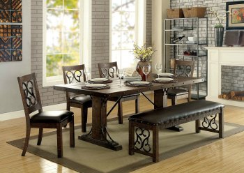 Paulina Dining Table CM3465T in Rustic Walnut w/Options [FADS-CM3465T-Paulina]