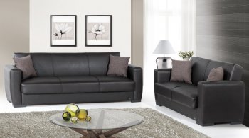 Dolce Sofa Bed in Brown Bonded Leather by Rain w/Optional Items [RNSB-Dolce Bonded Brown]