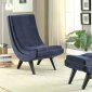 Esmeralda Accent Chair w/Ottoman CM-AC6839NV in Navy Fabric