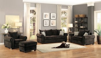 Wandal Sofa 8488CN in Chocolate Fabric by Homelegance w/Options [HES-8488CN Wandal]