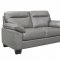 Denizen Sofa & Loveseat 9537GRY Gray Leather Match - Homelegance