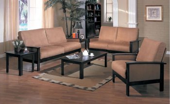 Tan Microfiber Living Room Set with Wooden Frame [AMS-25-5540]