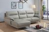 Fortson Sectional 1715 in Grey Eco-Leather by VIG