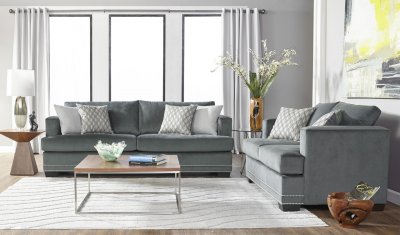 13300 Sofa in Simone Charcoal Fabric by Serta Hughes w/Options