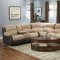 Two-Tone Transitional Reclining Sectional w/Storage Armrest