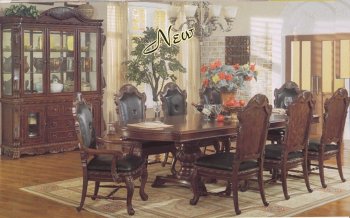 Chestnut Finish Traditional Formal Dining Room Table w/Options [AMDS-4750]