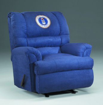 Blue Fabric Modern Rocker Recliner w/US Air Force Emblem [CHFRC-MC-0014-Air Force]