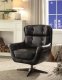 Asotin Accent Chair 59532 in Vintage Black Leather by Acme