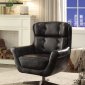 Asotin Accent Chair 59532 in Vintage Black Leather by Acme