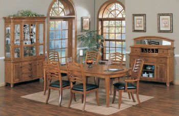 Sable Oak Finish Contemporary Dining Room w/Rectangular Table [HLDS-D330]