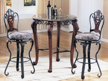 Marble Top Bar Table With Glass Inlay [AMBF-210-6120]