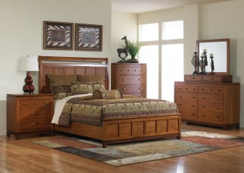 Bronze Spice Finish Transitional Panel Bed w/Optional Case Goods [LFBS-373-BR]