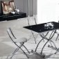 Glass Top & Metal Base Modern Adjustable Dining Table