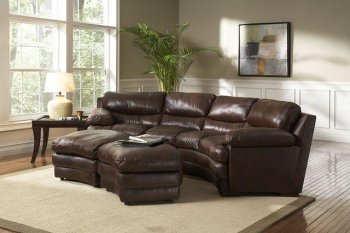 Leather Italia Modern Brown Sectional Sofa w/Options [LISS-S2892 Baron]