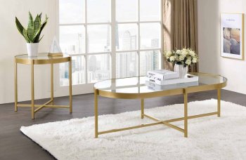 Charrot Coffee Table 3Pc Set 82305 in Gold by Acme [AMCT-82305 Charrot]