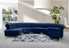 Anabella Sectional Sofa 697 5Pc Navy Velvet Fabric by Meridian