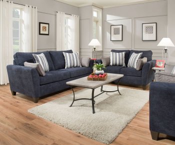 7081 Sofa & Loveseat Set in Prelude Navy by Simmons w/Options [MXS-7081-Prelude Navy]