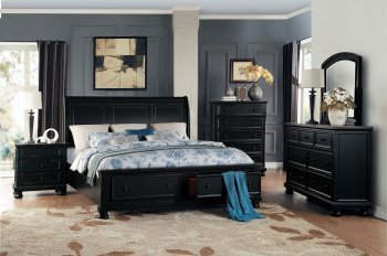 Laurelin Bedroom 1714BK Set 5Pc in Black by Homelegance [HEBS-1714BK-Laurelin Set]