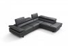 Rimini Sectional Sofa in Dark Gray Leather by J&M