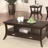 702508 Coffee Table 3Pc Set by Coaster in Espresso