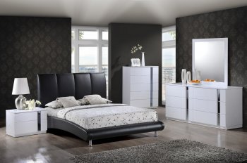 8272-Jody Bedroom by Global w/Black Upholstered Bed & Options [GFBS-8272 Black Jody]