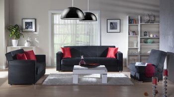 Tokyo Rainbow Black Sofa Bed in Fabric by Sunset w/Options [IKSB-Tokyo Rainbow Black]